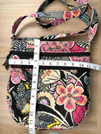 Vera Bradley Quilted Crossbody Bag  at Blue Sparrow Shop measuring 11" wide x 12" deep 
