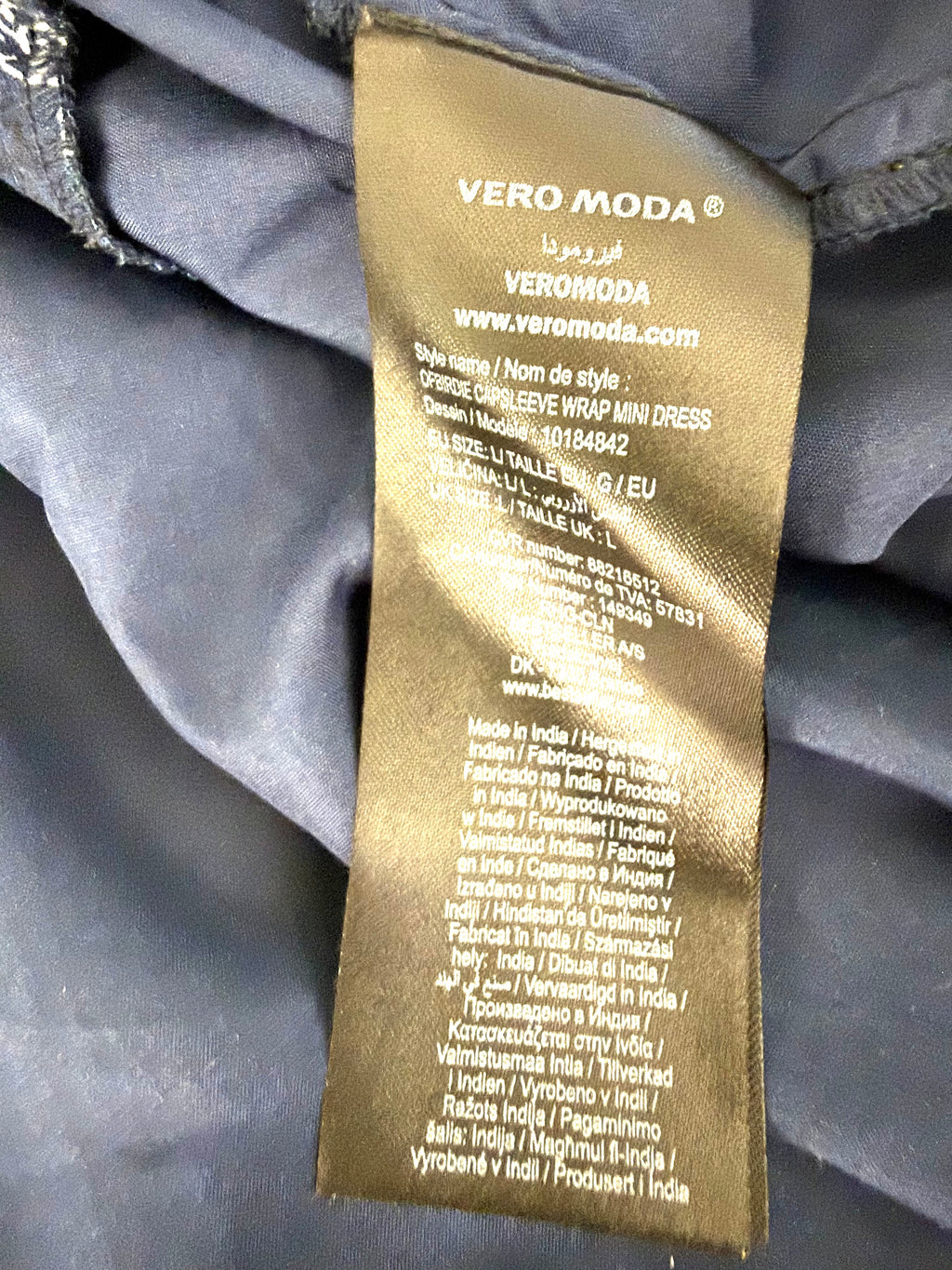 Vera Moda Wrap Dress hang tag 