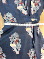 Vero Moda Navy Floral Wrap Dress Size L measuring 28" waist when pulled tight