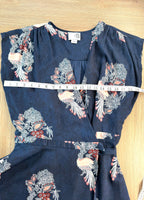 Vero Moda Navy Floral Wrap Dress Size L measuring 38" bust 