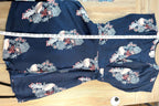 Vero Moda Navy Floral Wrap Dress Size L measuring 38" shoulder to hem 