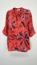 Via Vitale Made in Italy Linen Floral Blouse / overshirt at Blue Sparrow Shop