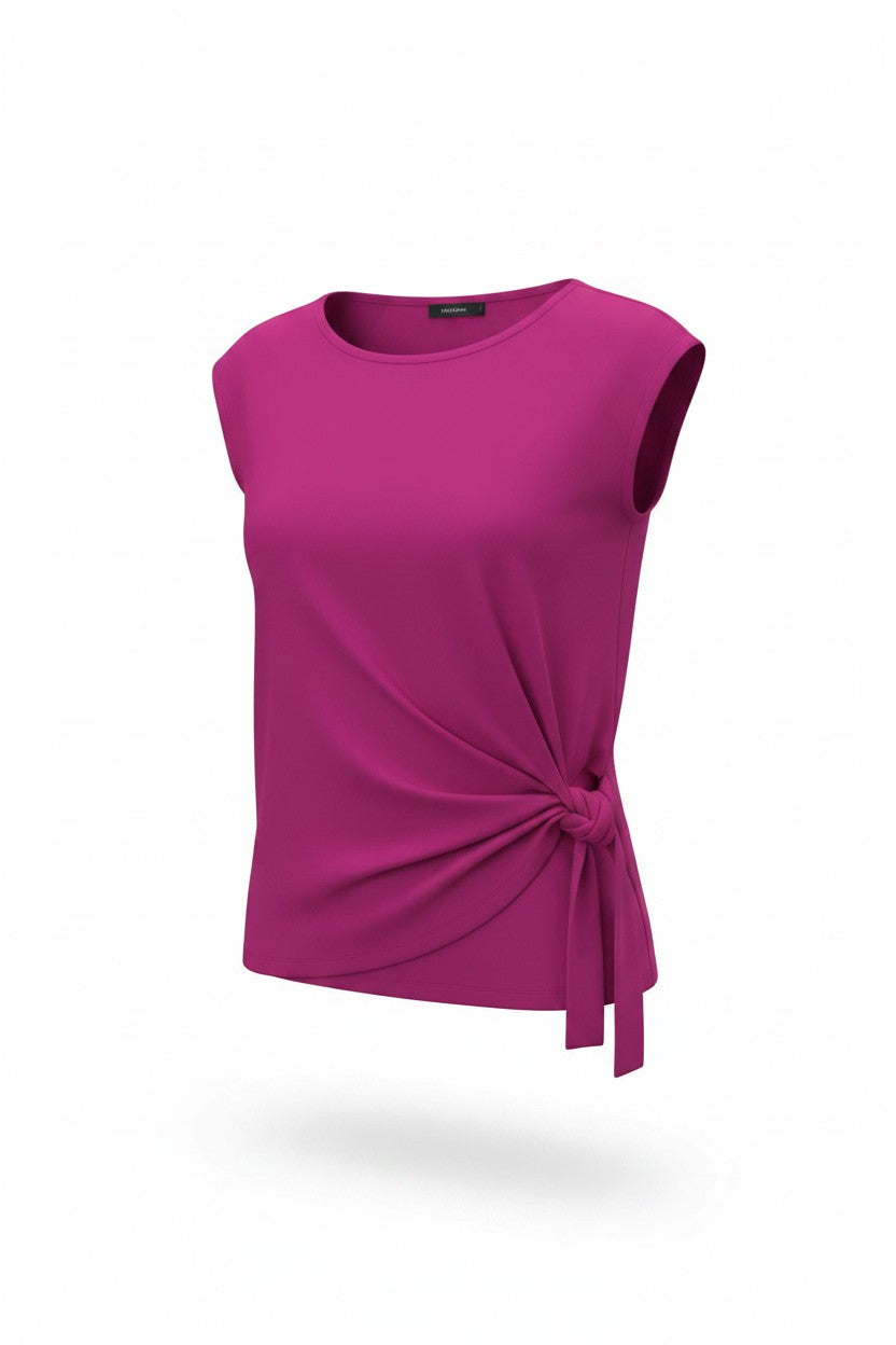 Vince Camuto Magenta Draped Side Top | Size M  at Blue Sparrow Shop  on white background