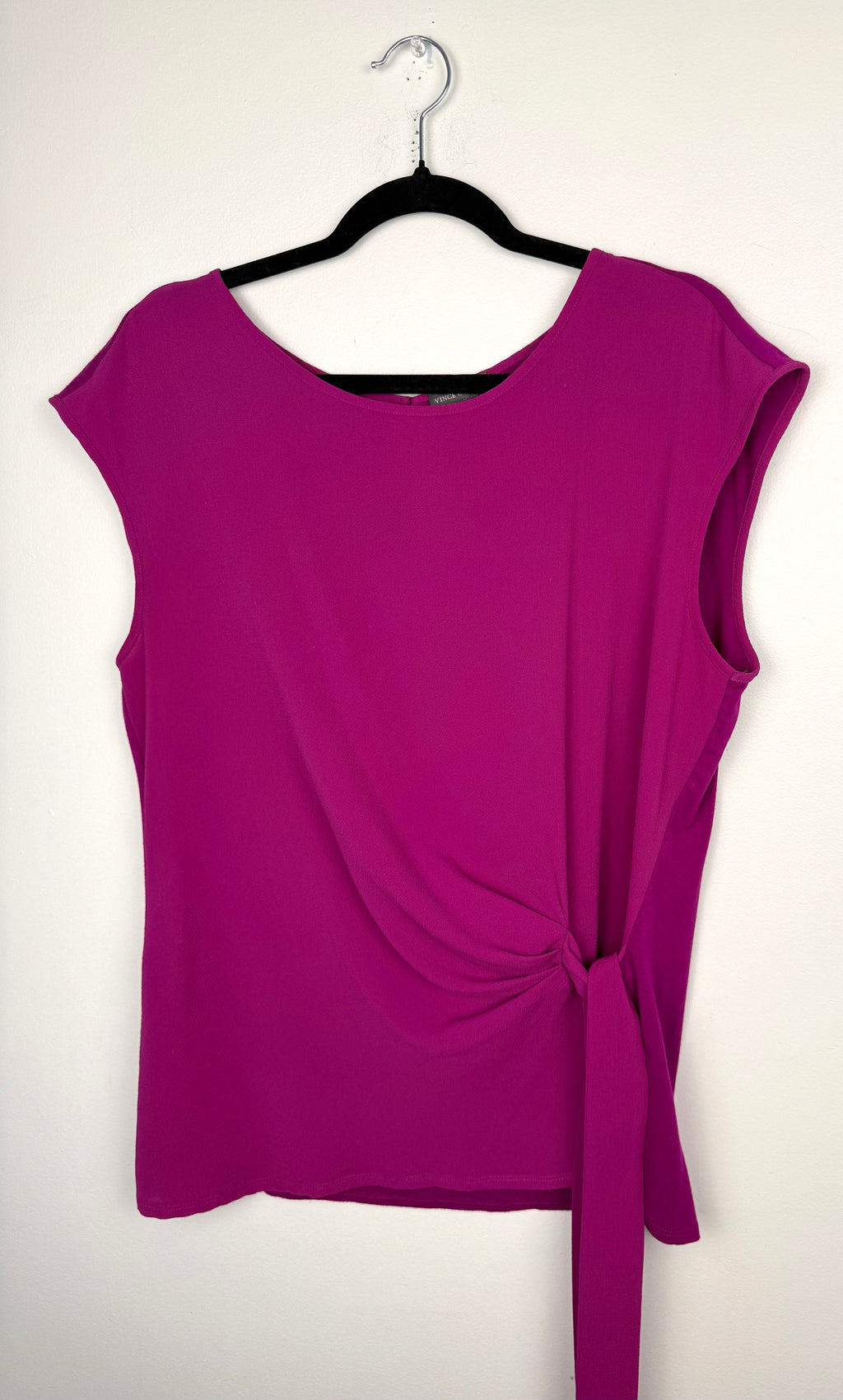 Vince Camuto Magenta Draped Side Top | Size M  at Blue Sparrow Shop on hanger