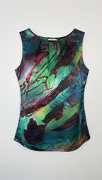 Vintage Abstract Art Sleeveless Top | Made in Canada | Size 10  at Blue Sparrow Shop 