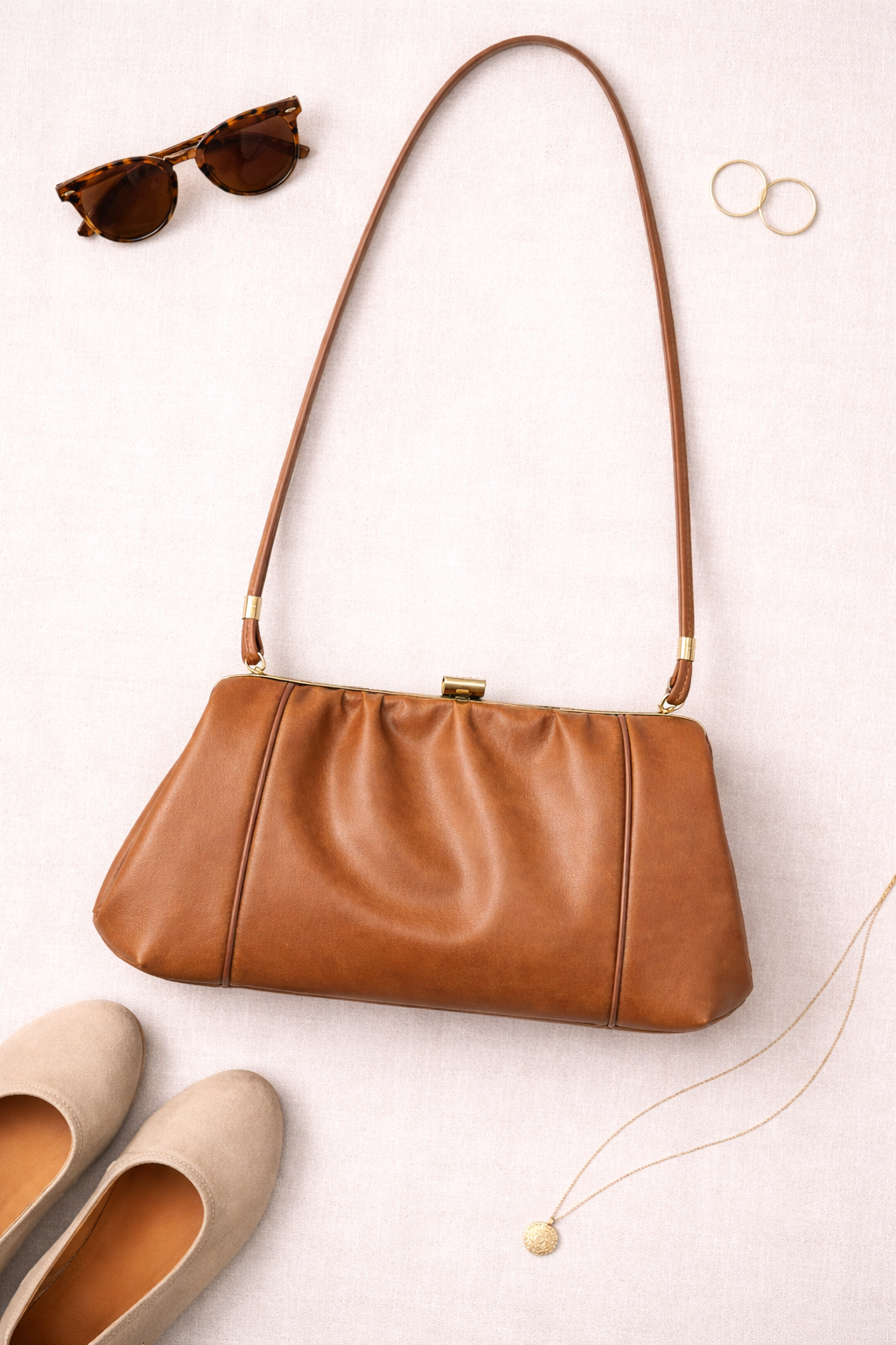 Vintage Brown Leather Frame Purse at Blue Sparrow Shop