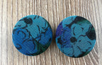 Vintage Fabric Button Earrings 