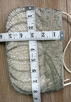 Vintage Silver Beaded Evening Bag at Blue Sparrow Shop Resale Reimagined  measuring 8" by 5.5" 