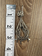 Vintage Style Filigree Dangle Earrings measuring 3.5" approx 