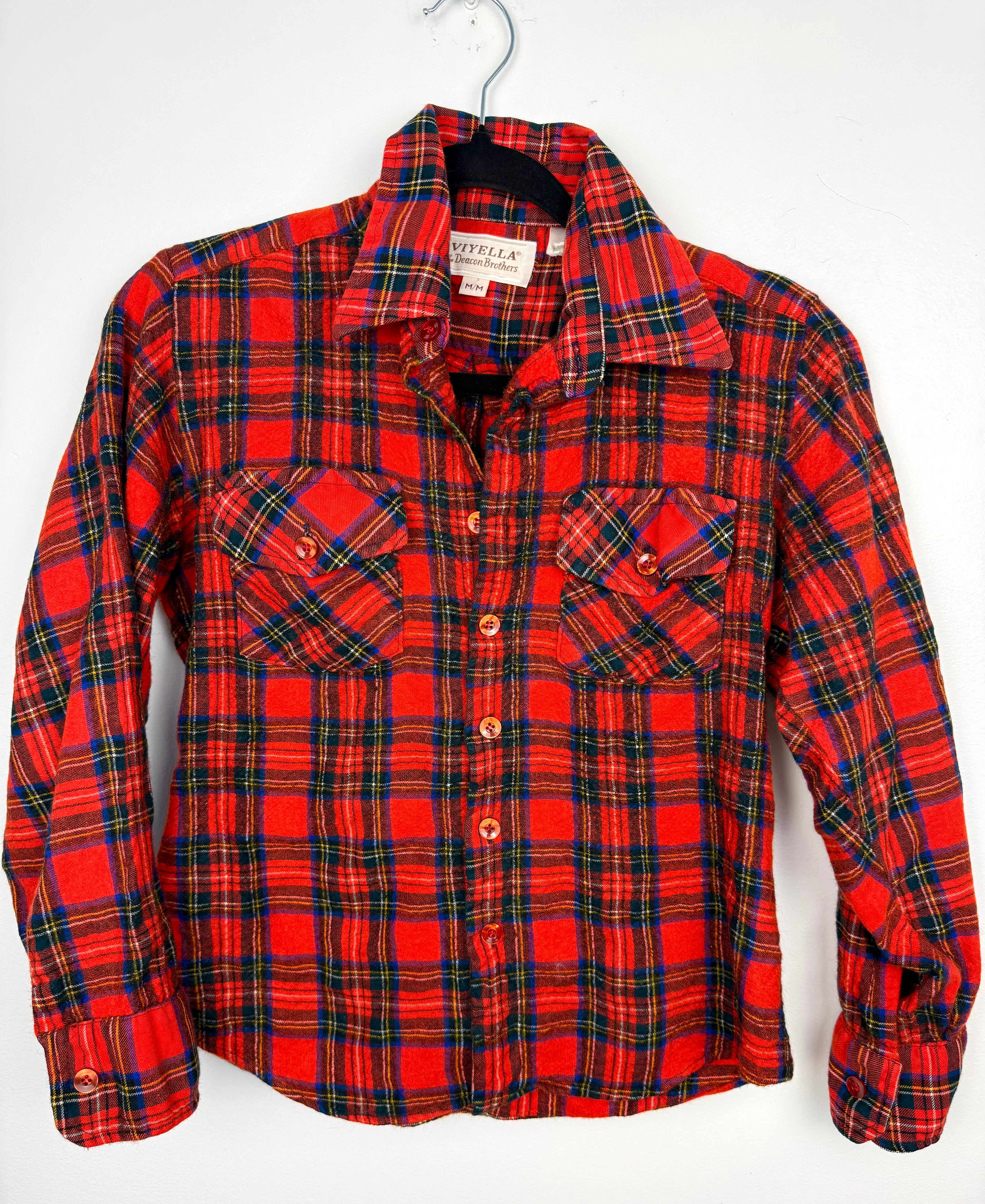 Vintage Vintage Viyella by Deacon Brothers red Royal Stewart tartan shirt on hanger