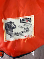 Vintage World Famous Hiking Backpack Word Famous No 216 label 