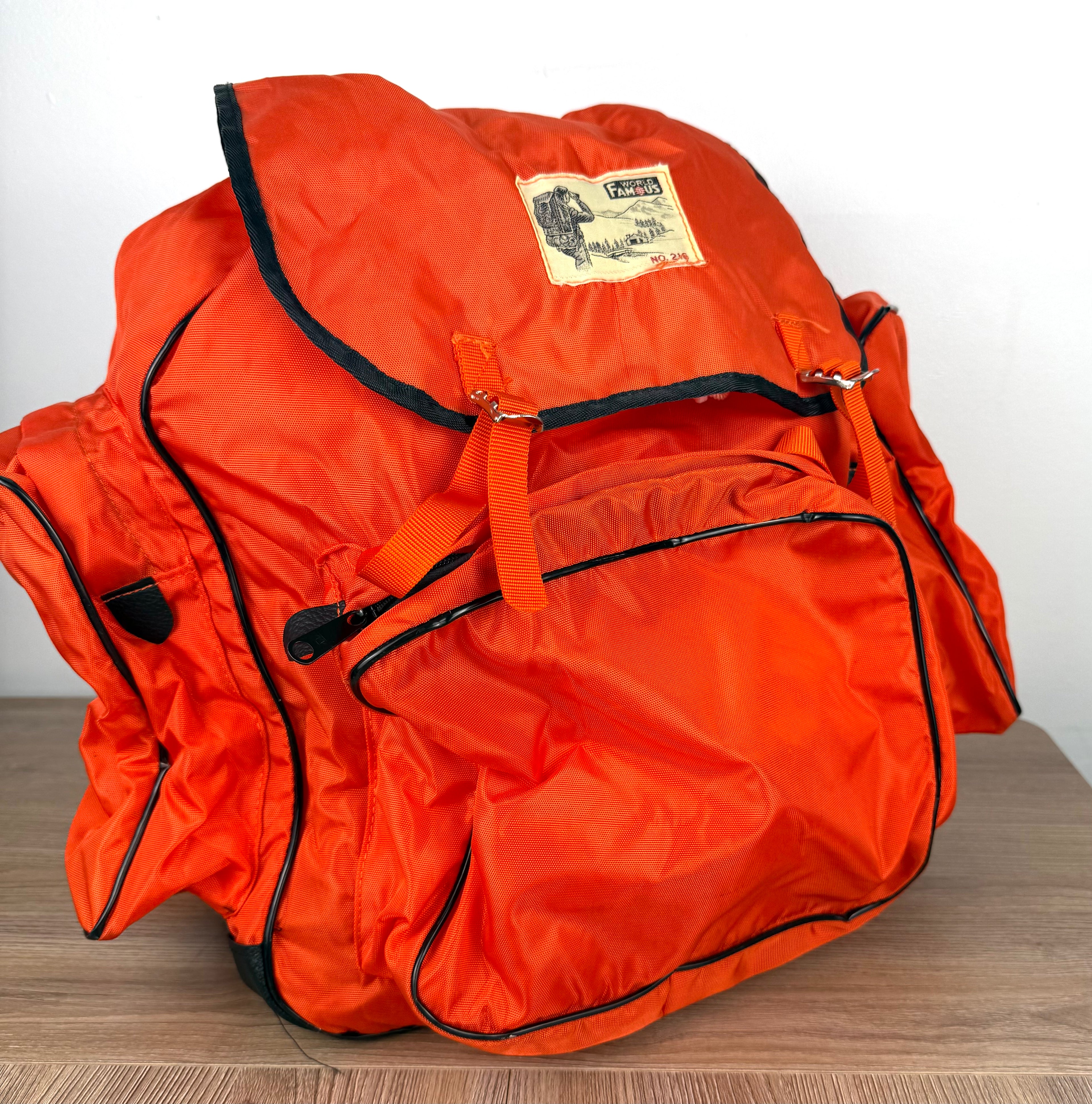 Vintage World Famous No 216 hiking backpack in orange