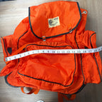 Vintage World Famous No 216 hiking backpack measuring approx 18" wide including thermos holders on each side 