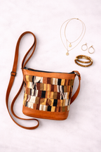 Vintage Woven Patchwork Boho Crossbody Bag at Blue Sparrow Shop lifestyle 2