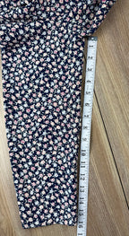Vintage floral print navy Jacket Made in Canada at Blue Sparrow Shop  measuring 16" sleeve