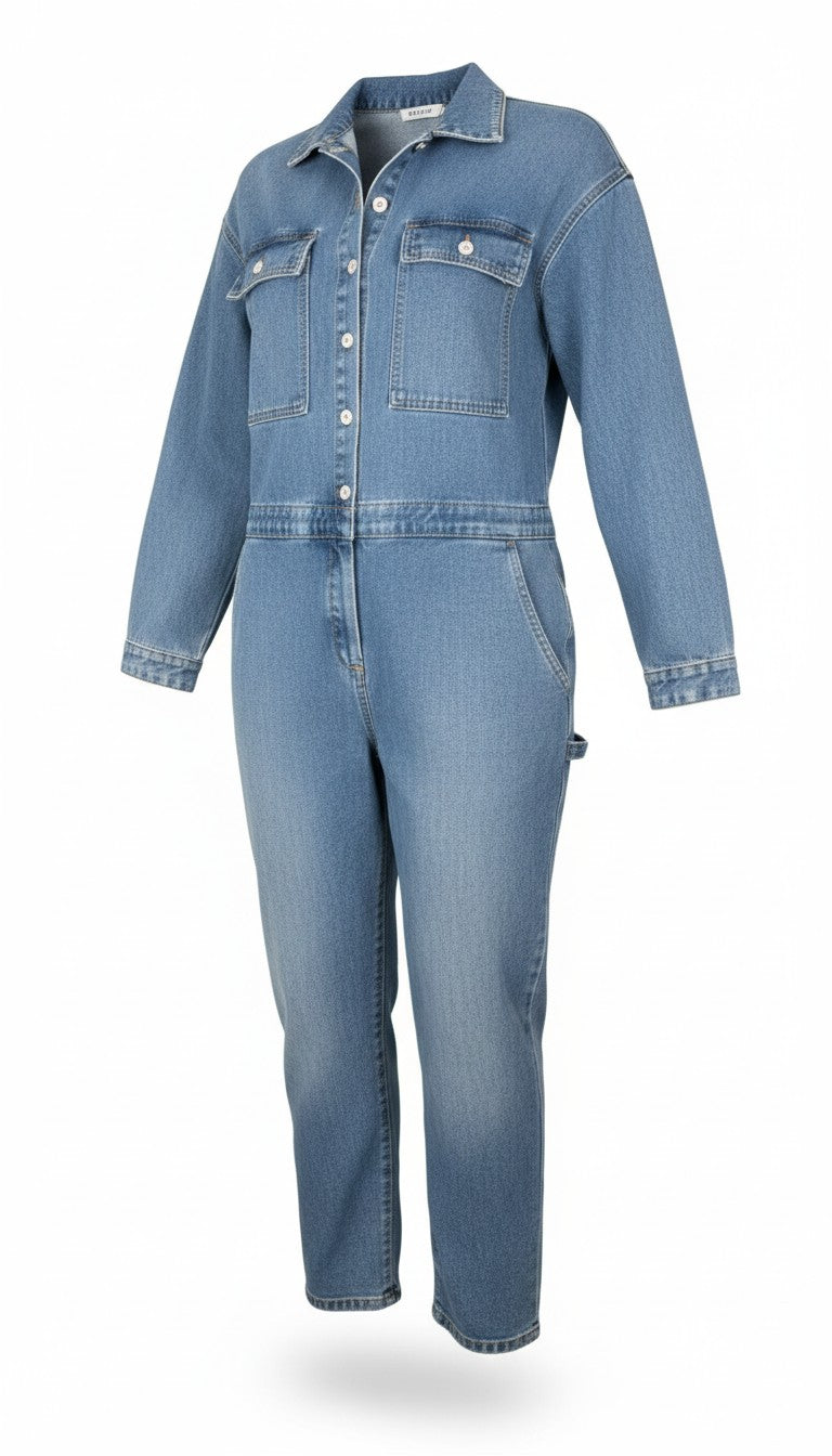Vintage looking Mechanic Style Denim Coveralls at Blue Sparrow Shop