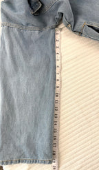 Vintage looking Mechanic Style Denim Coveralls at Blue Sparrow Shop measuring19" sleeve 