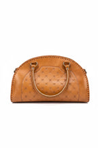 Vintage Hand-Tooled Leather Dome Handbag
