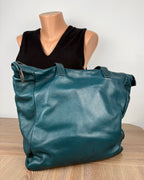 Wanderers Travel Co Parisian Leather Tote Bag back view  on mannequin