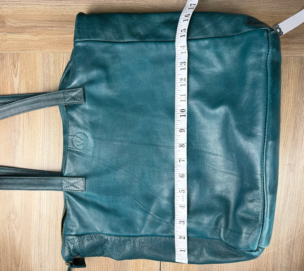Wanderers Travel Co Parisian Leather Tote Bag measuring 16" wide 