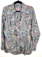 Wrangler Cowgirl Western Button Front Shirt with Rhinestone detail on hanger