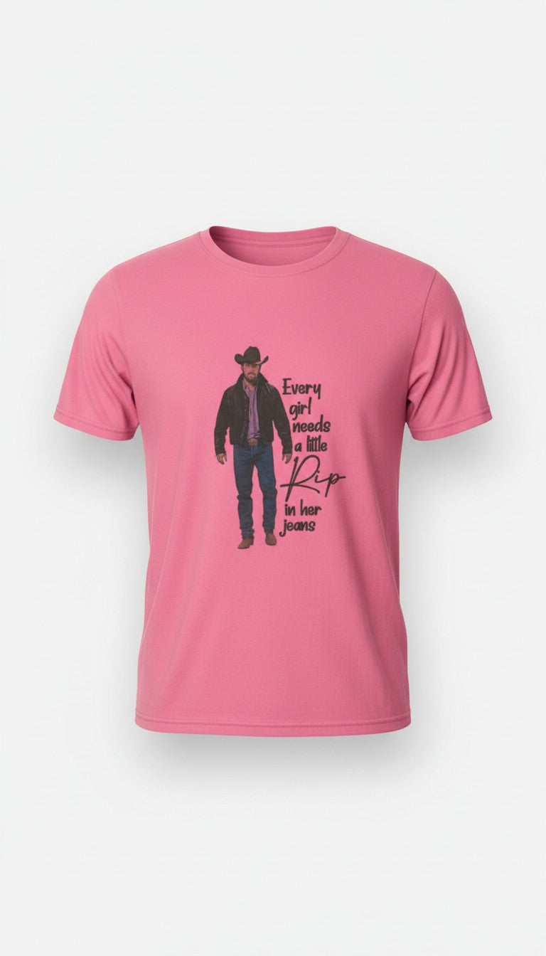 Yellowstone Fan Graphic Tee in Pink | Size S at Blue Sparrow Shop Canadian Resale main
