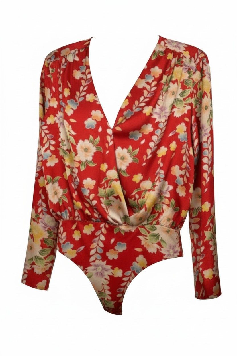 Zara Floral Wrap Bodysuit | Size S