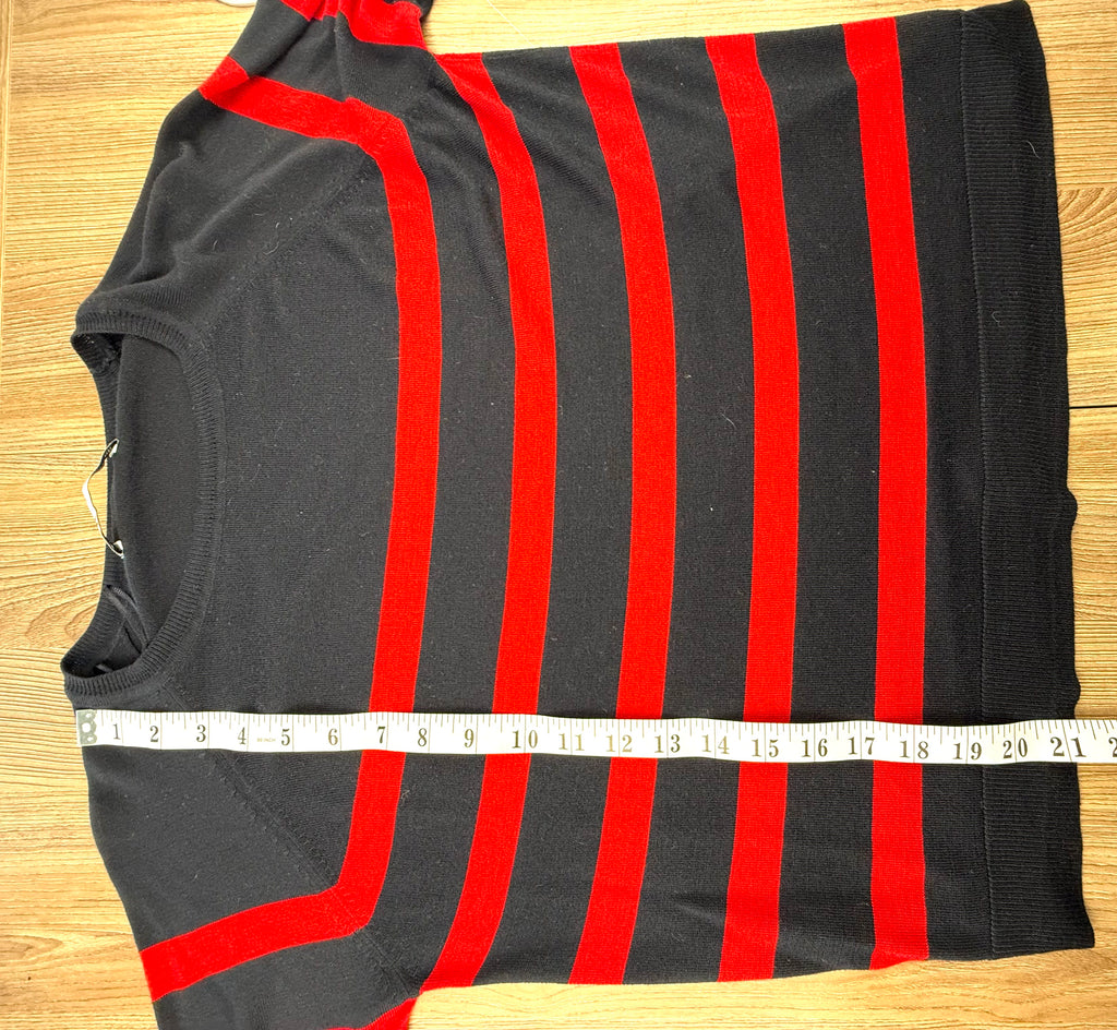 Zara Navy &amp; Red Striped Sweater  measuring 21" shoulder to hem 