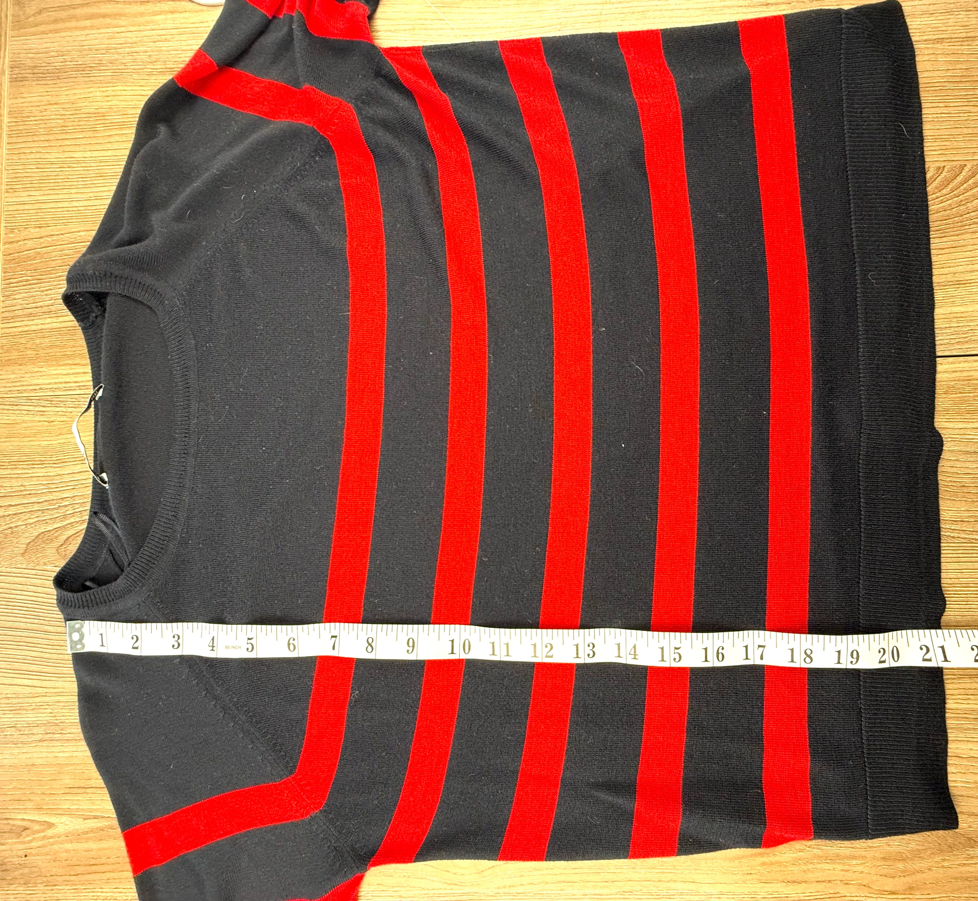 Zara Navy &amp; Red Striped Sweater  measuring 21" shoulder to hem 