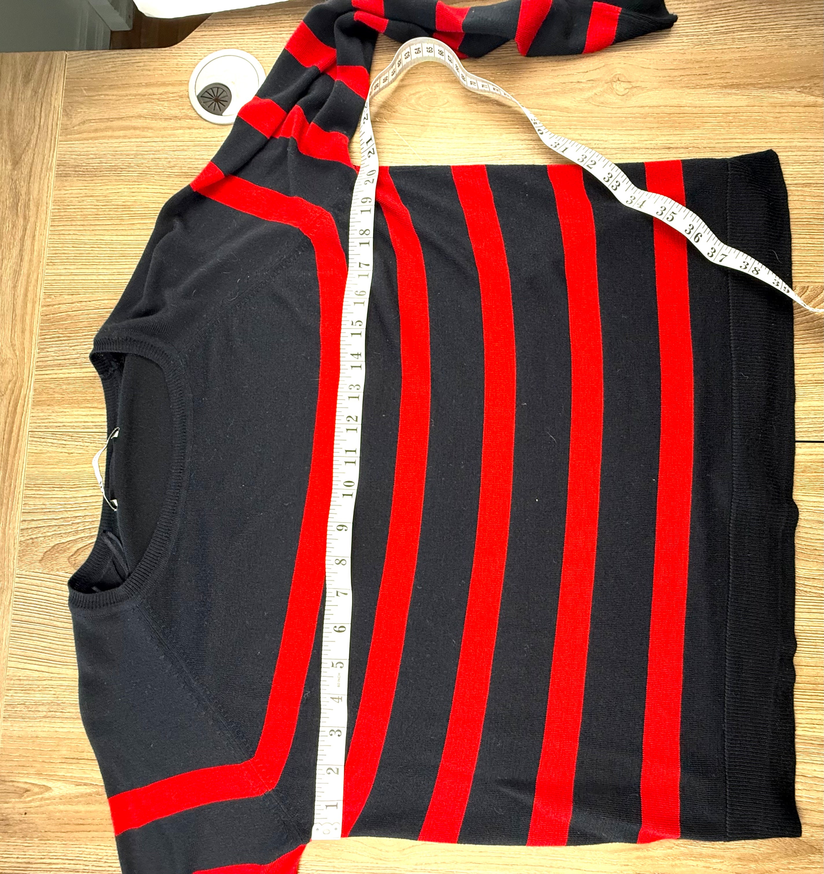 Zara Navy &amp; Red Striped Sweater  measuring 40" bust 