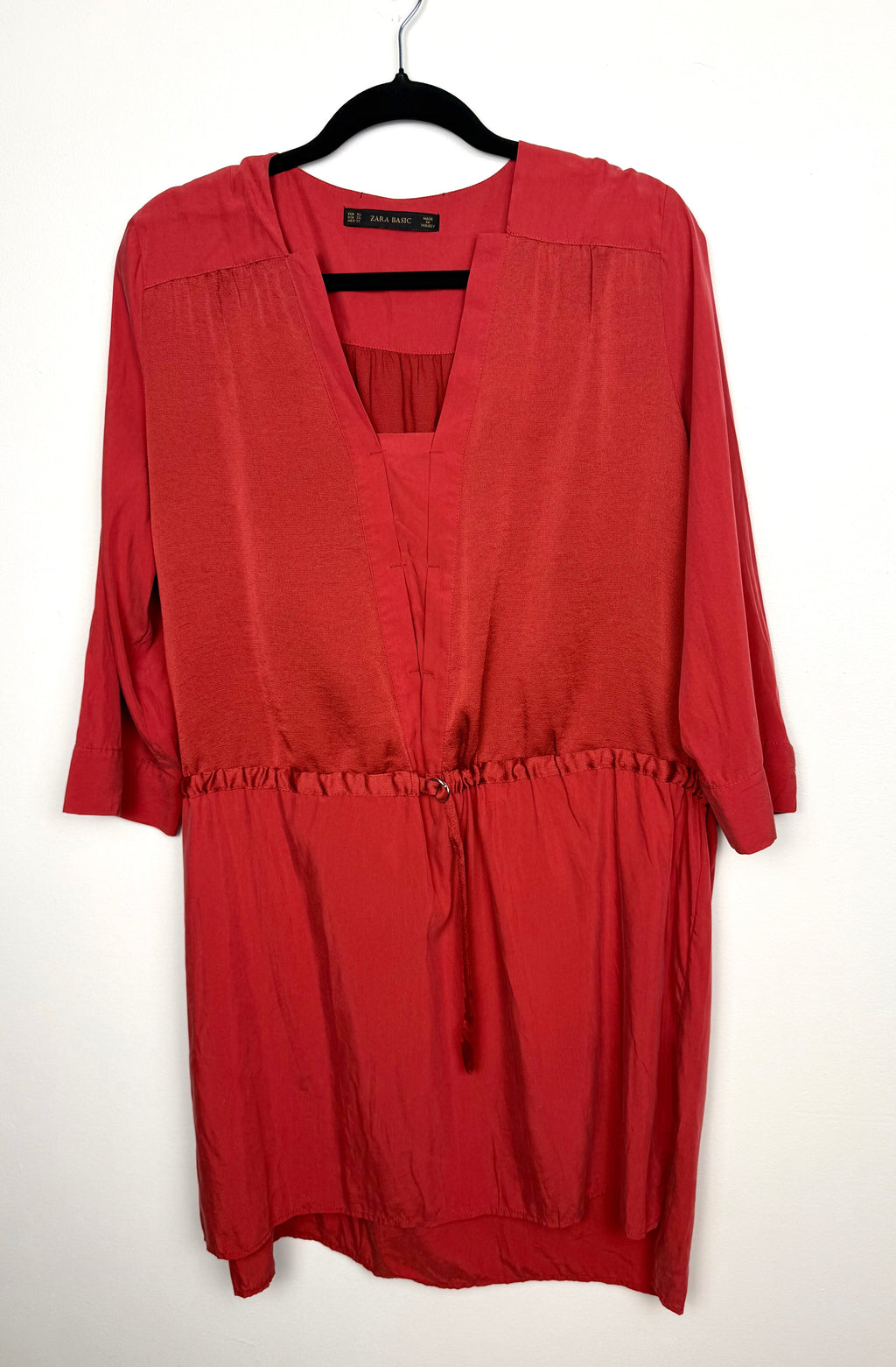 Zara brick red tunic dress XL 
