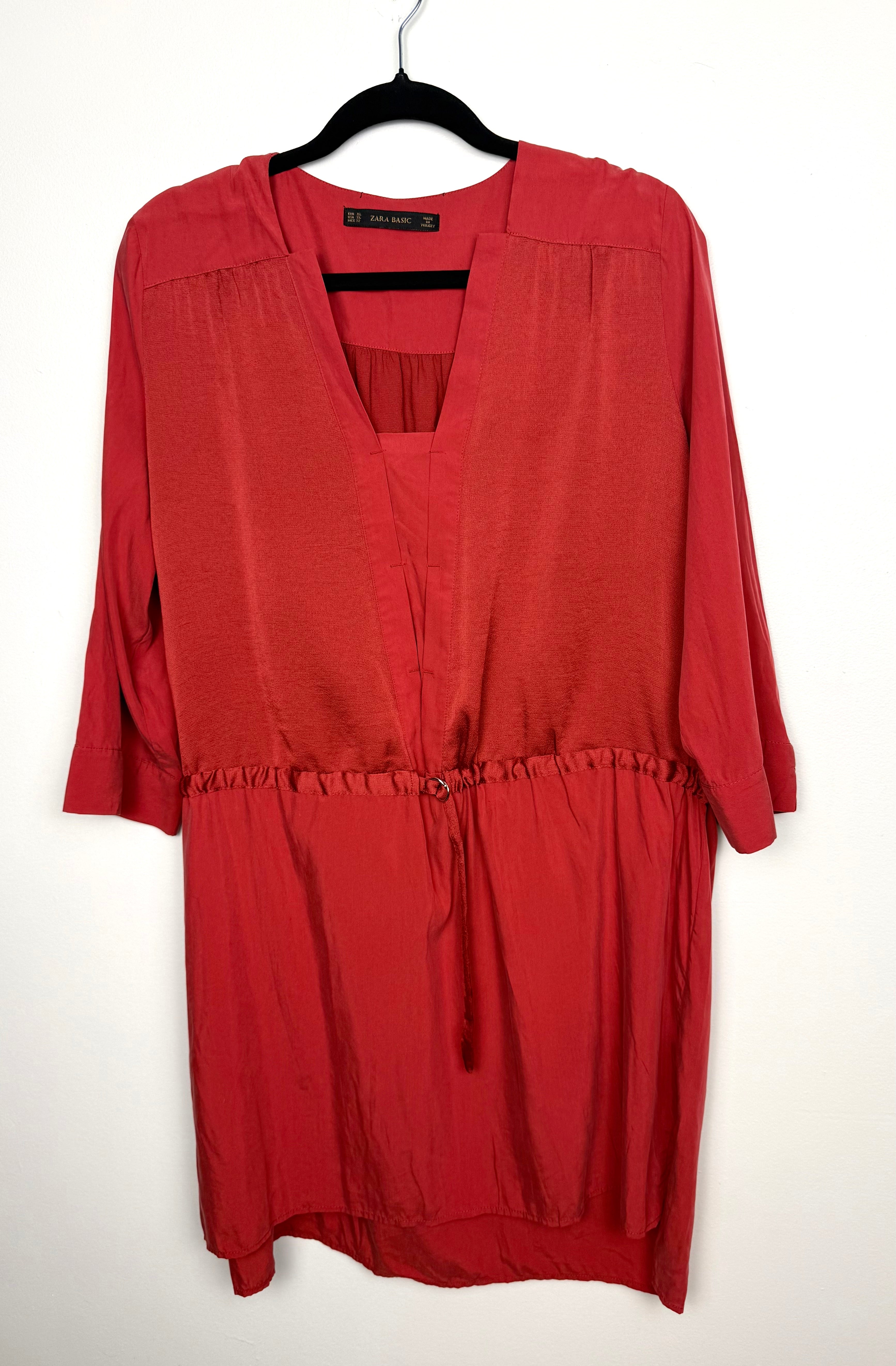 Zara brick red tunic dress XL 