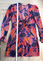 Zara dress tropical pattern silky measuring 33 inches from shoulder to hem