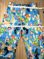 Zara patterned pants measuring  30" waist and 42" hips