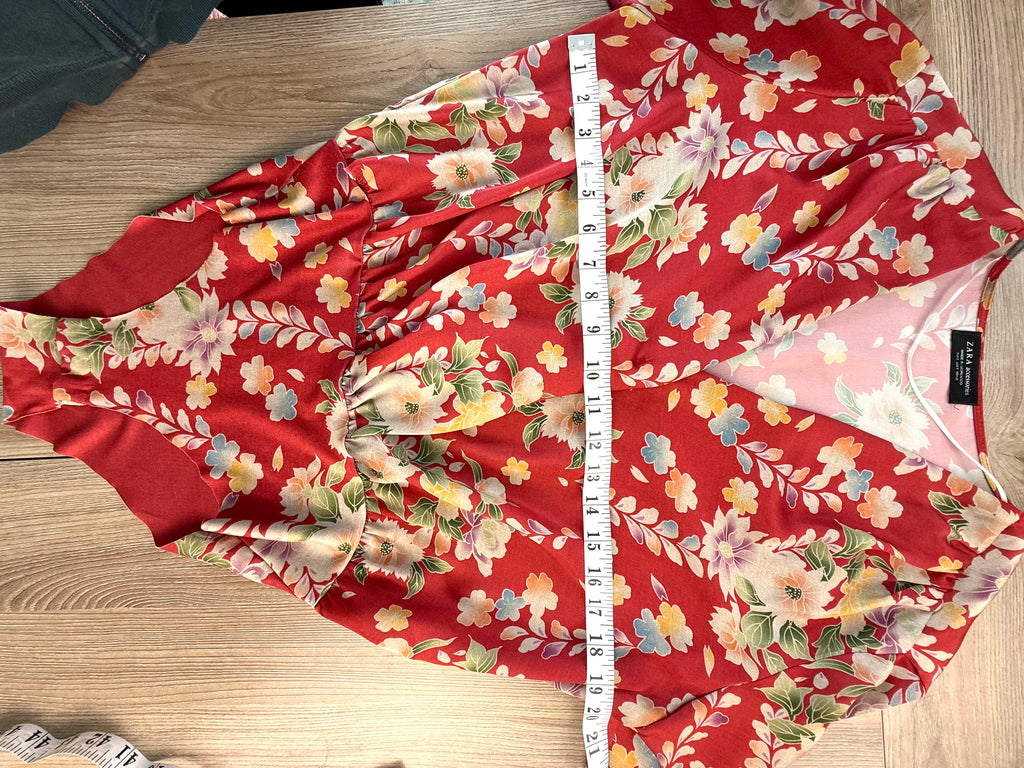 Zara silky floral one piece bodysuit measuring 38" bust