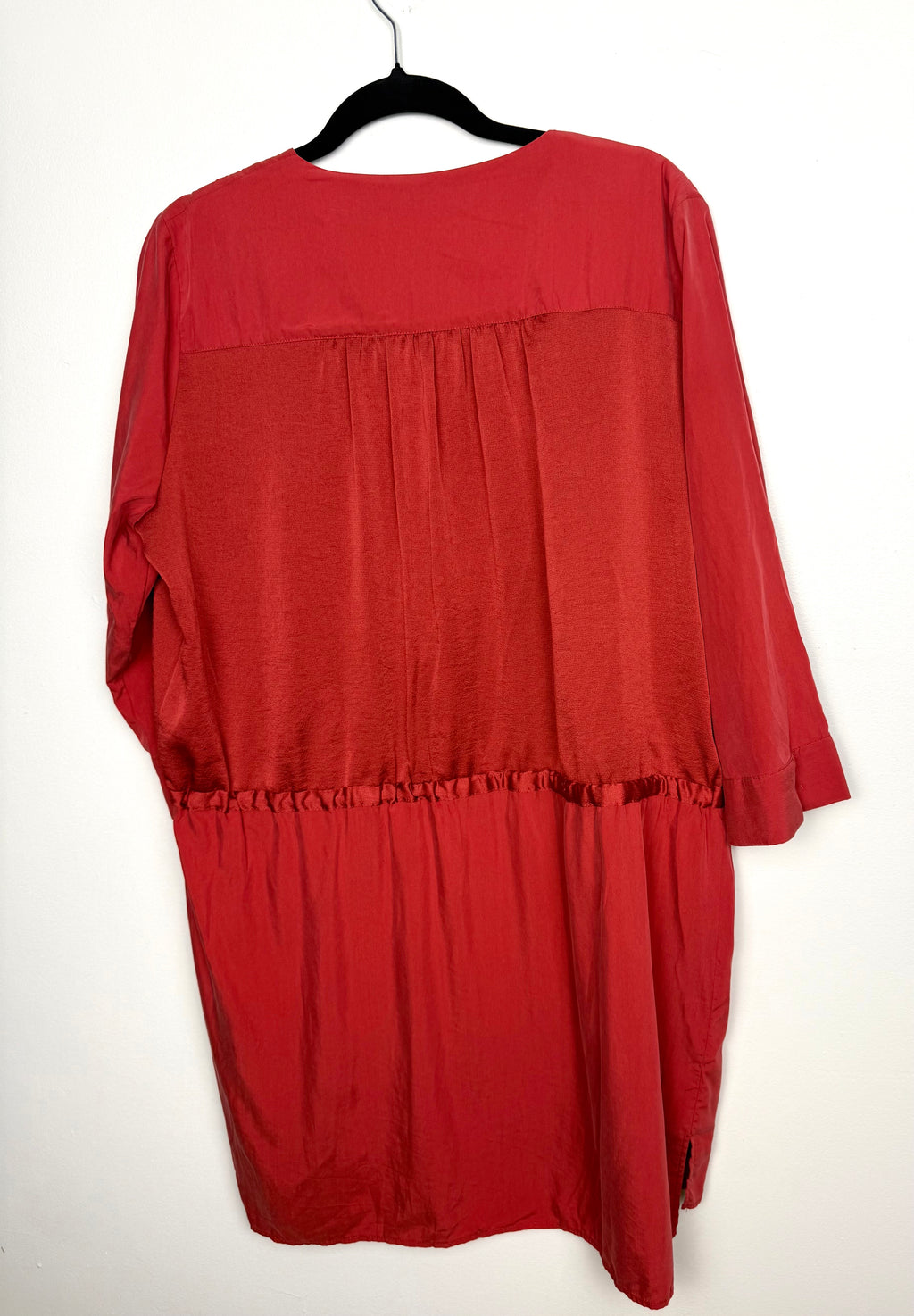Zara tunic dress with drawstring waist size XL back view 