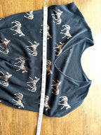 Zebra Print T-Shirt Dress at Blue Sparrow shop measuring 42" bust 