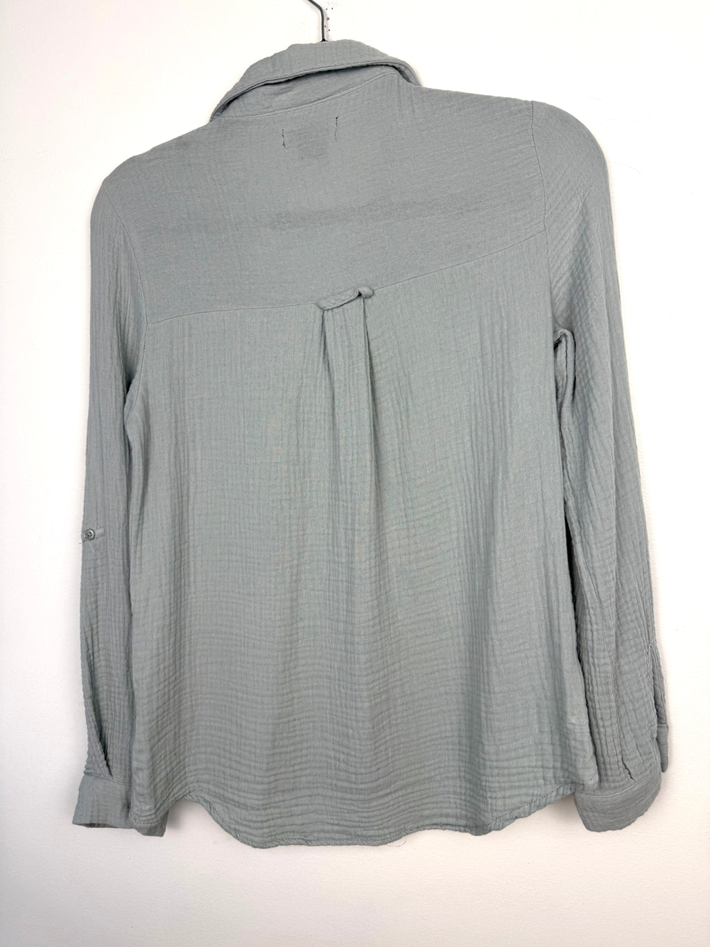 back of 100% Cotton Button Front Shirt | Size S at Blue Sparrow Shop