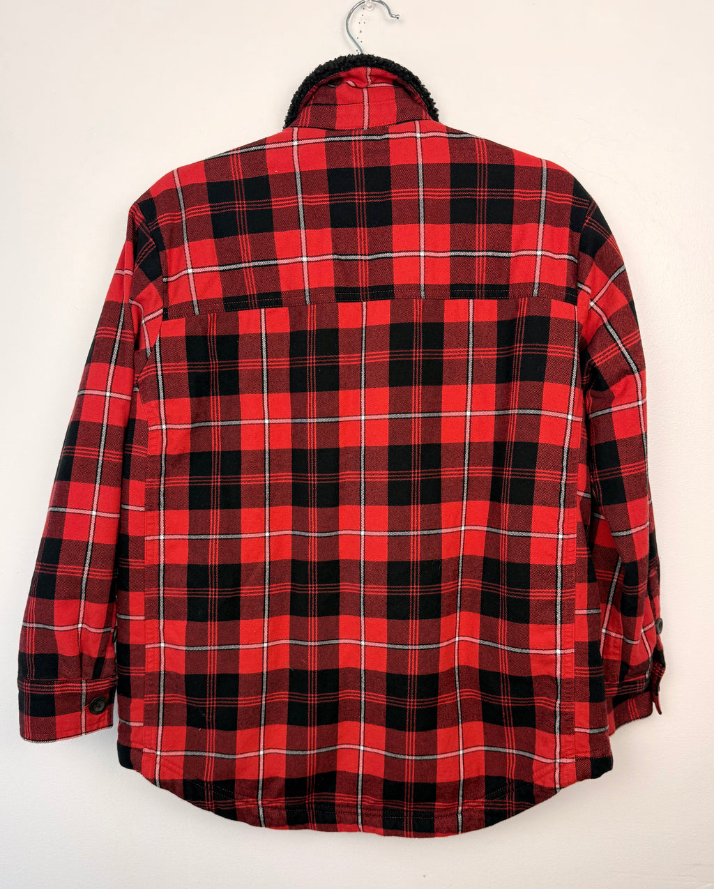 back of 100% Cotton Eddie Bauer Lined Fall Sherpa Jacket | Size M Petite 