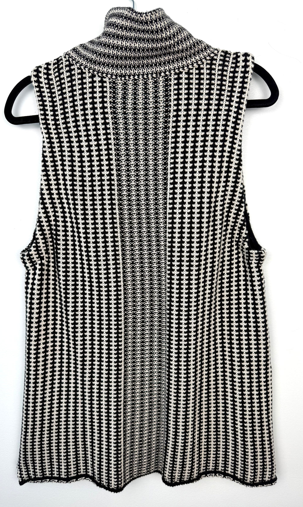 back of 100% Cotton Habitat Brand Knit Cowl Neck Vest | Size M at Blue Sparrow Shop on hanger
