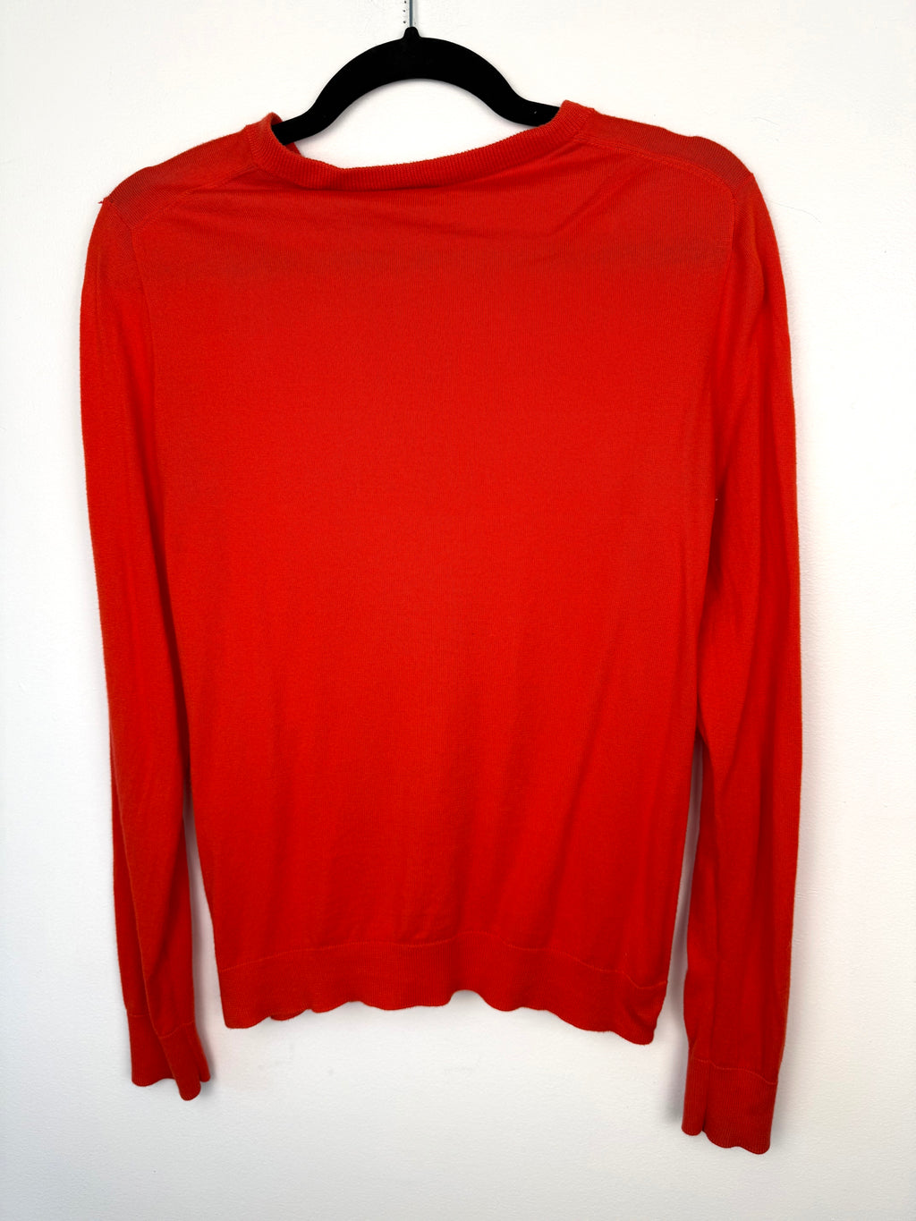 back of 100% Cotton J.CREW Caryn Cardigan | Size M at Blue Sparrow Shop on hanger