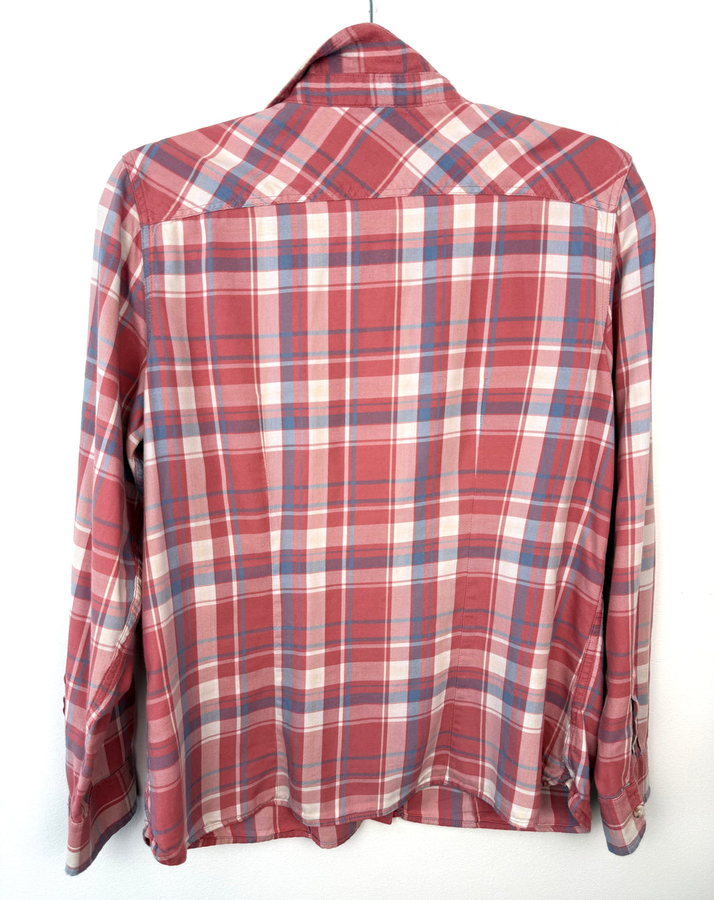 back of 100% Cotton LL Bean Plaid Shirt | Size S