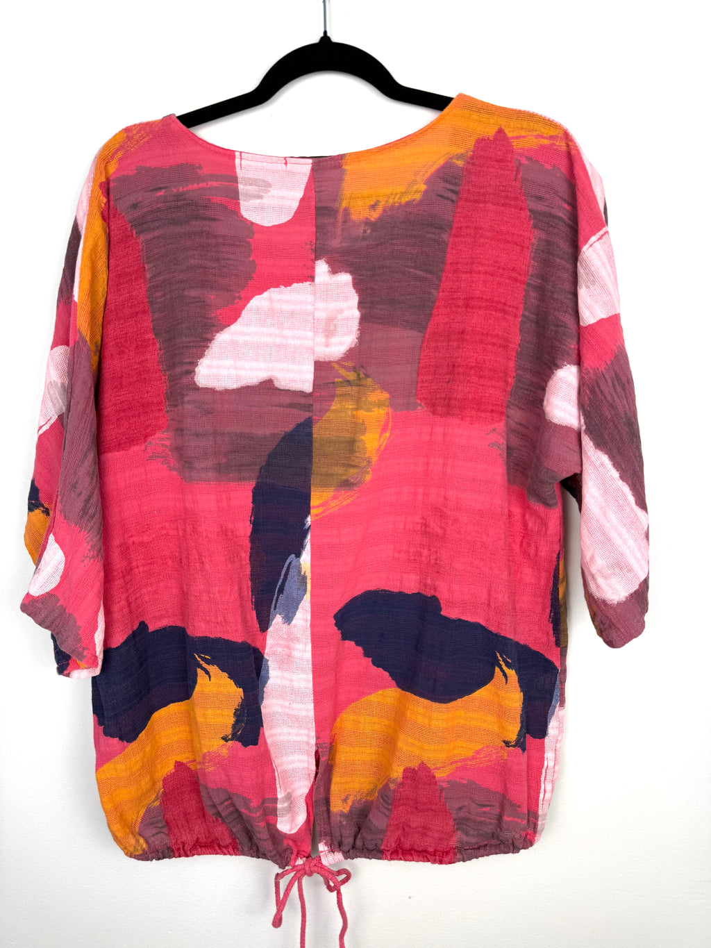 back of 100% Cotton Made in Italy Abstract Art Top | One Size at Blue Sparrow Shop