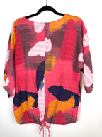 back of 100% Cotton Made in Italy Abstract Art Top | One Size at Blue Sparrow Shop