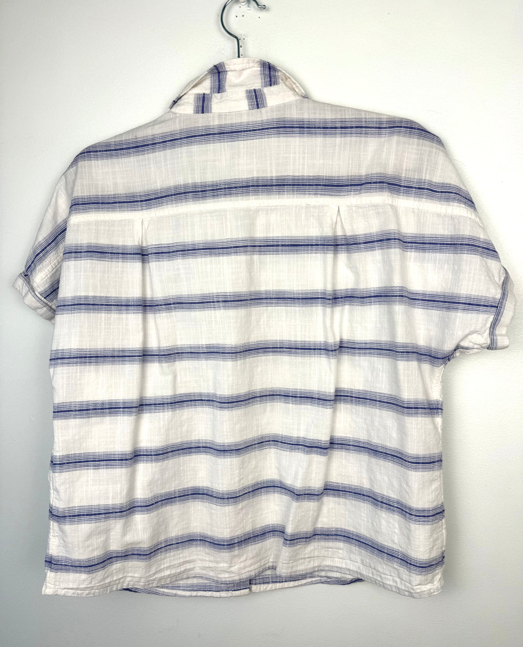 back of 100% Cotton Marks & Spencer Striped Top | Size M  on hanger