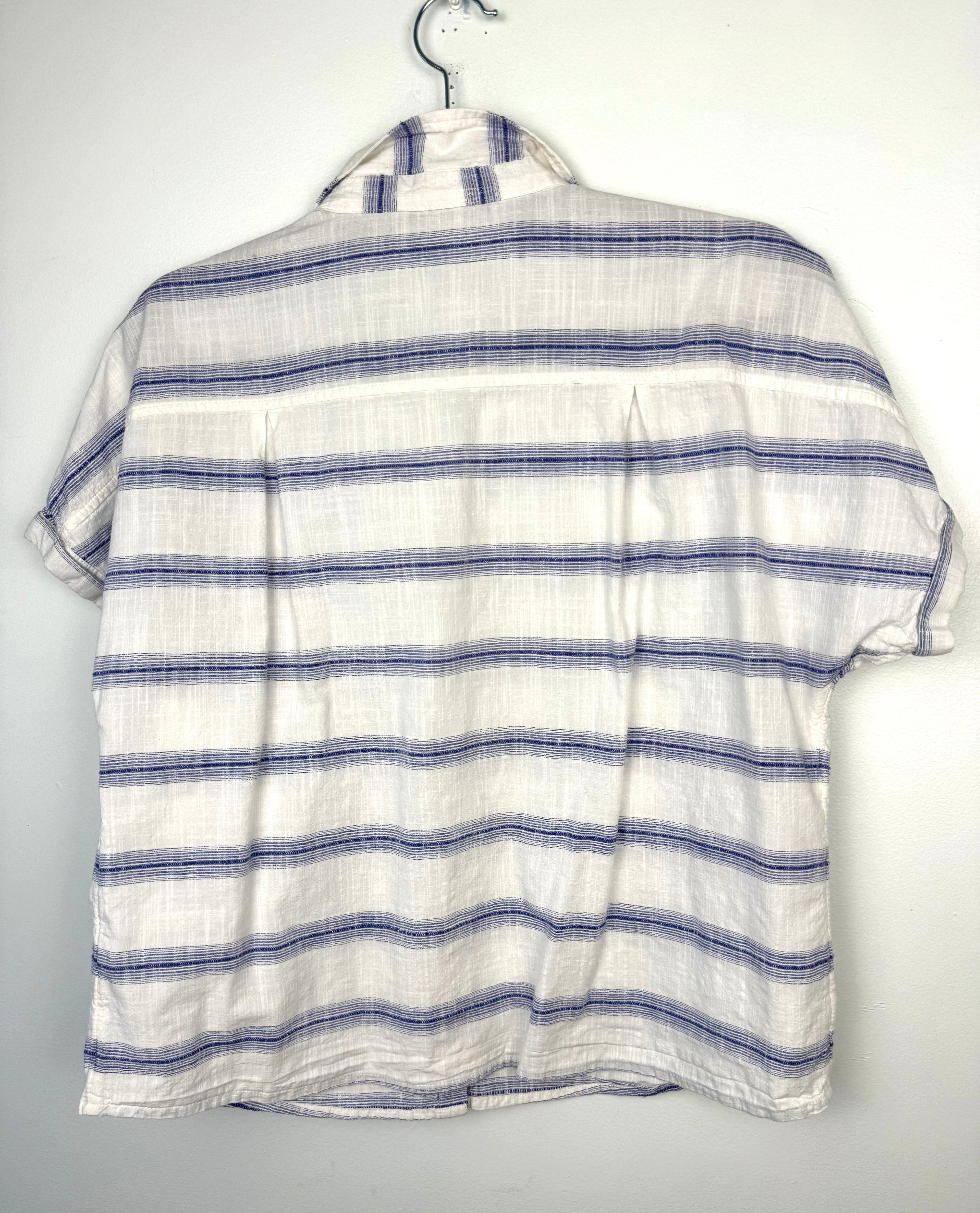back of 100% Cotton Marks & Spencer Striped Top | Size M  on hanger
