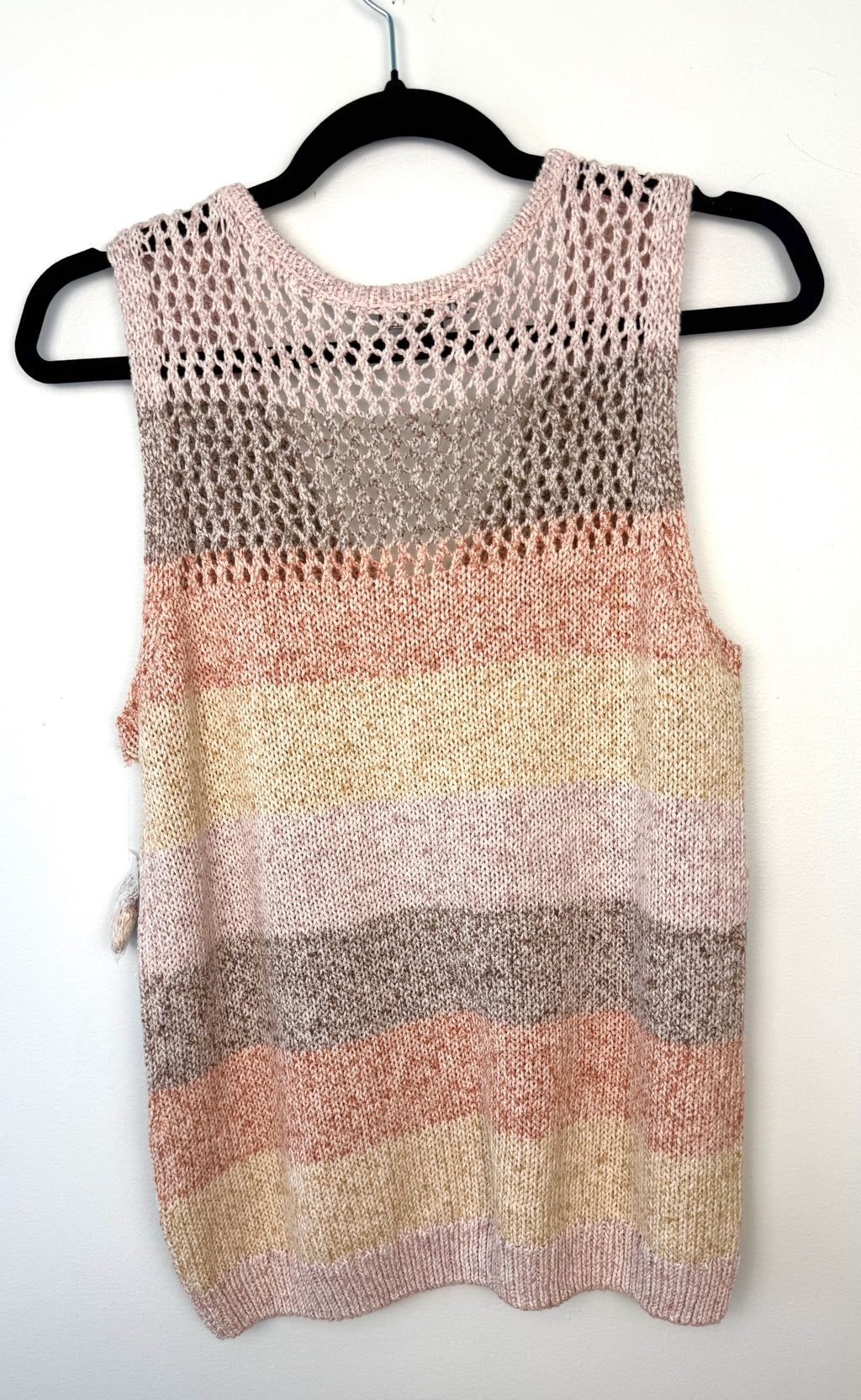 back of 100% Cotton NWT Tribal Knit Tank | Size M at Blue Sparrow Shop