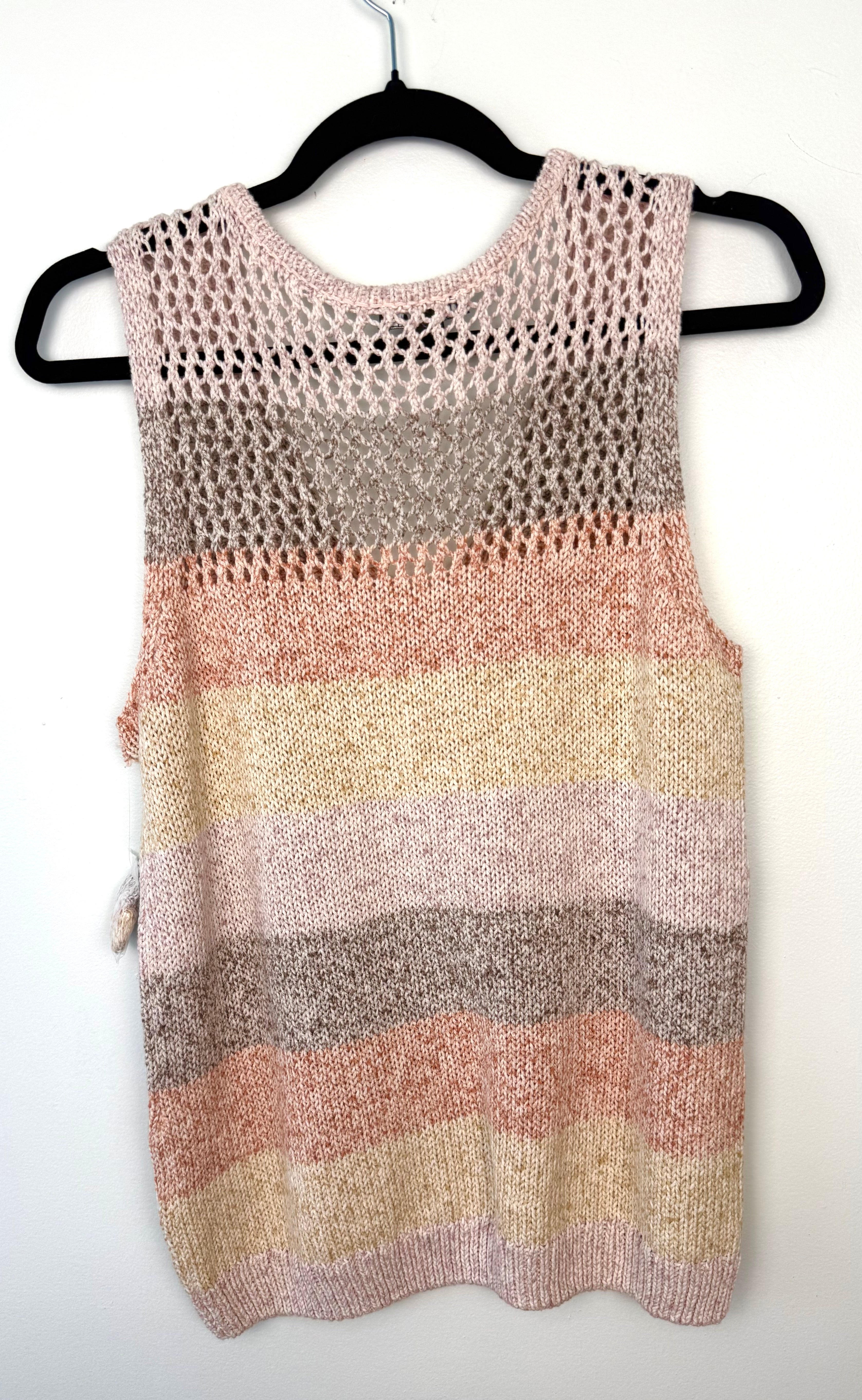 back of 100% Cotton NWT Tribal Knit Tank | Size M at Blue Sparrow Shop