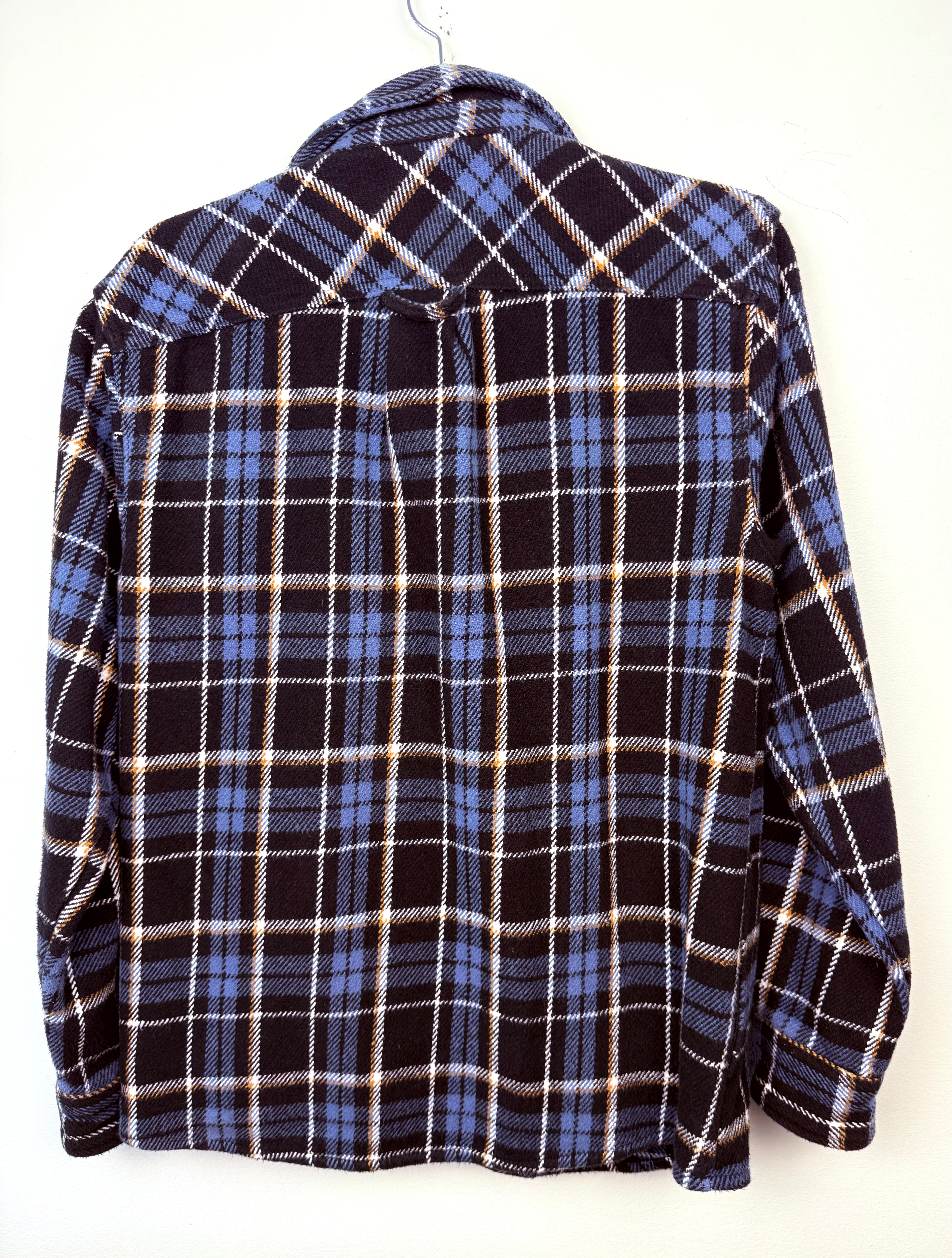 back of 100% Cotton Plaid Jacket by Frank& Oak | Size S Mens on hanger