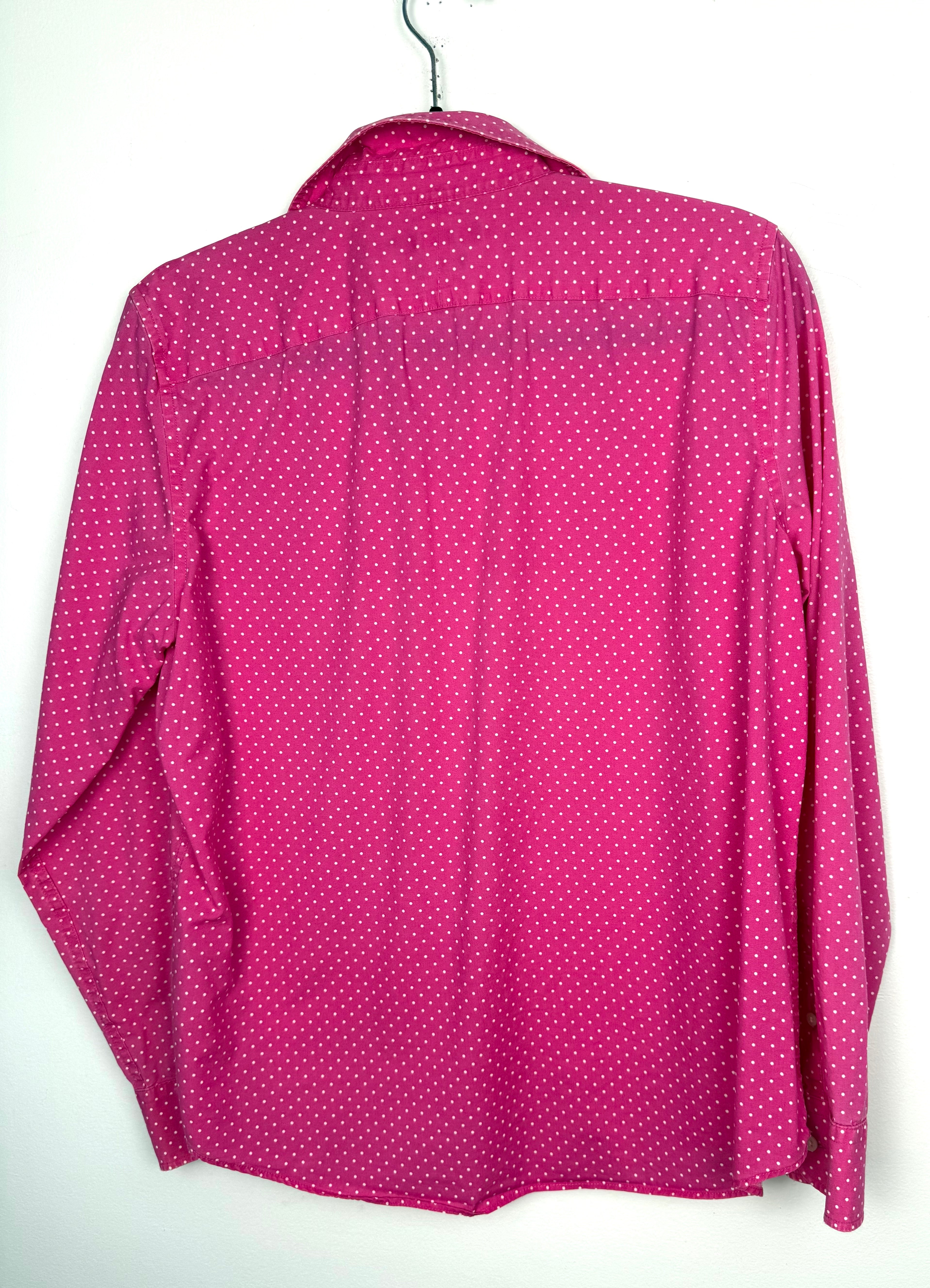 back of 100% Cotton Ralph Lauren Classic Button Front Shirt | Size L